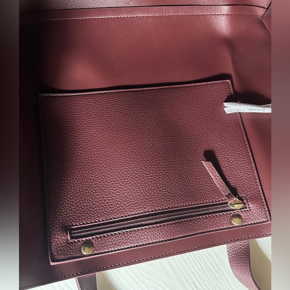 RACHEL ZOE CURATEUR ARIALITH BORDEAUX FAUX LEATHER TOTE - Picture 5 of 9